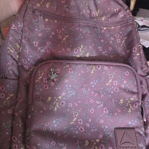 Reebok Floral Backpack with Pink and Yellow Accents